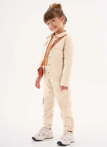 Camisa Manga Longa Infantil Menina (Bege) Up Baby