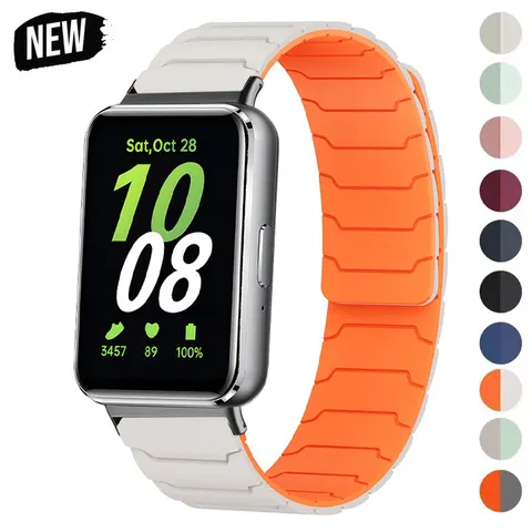 Pulseira Magnética 2026 para Samsung Galaxy Fit 3, Faixa de Silicone Ajustável para Relógio Inteligente Samsung Galaxy Fit 3