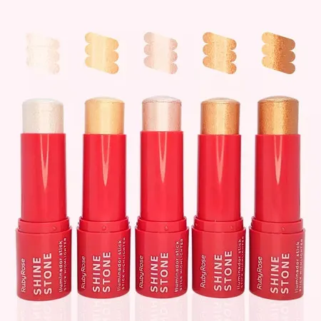 Iluminador Stick Shine Stone Linha Rosa Ruby Rose Iluminador Bastão
