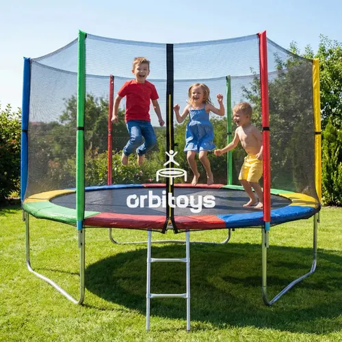 Cama Elástica Orbitoys 3.05 m com Rede de Proteção e Suporte de 335 kg
