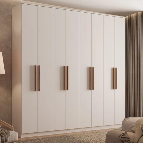 Guarda Roupa Casal com 8 portas e 4 gavetas Austin Carraro Branco