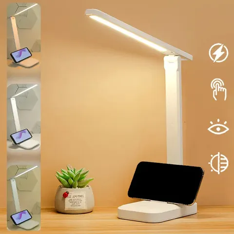 Lâmpada de mesa dobrável led lâmpada de mesa 3 tipo stepless regulável toque cabeceira leitura proteção para os olhos luz noturna usb carregável
