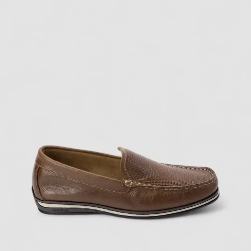 Mocassim Masculino Democrata Ted Easy Couro Marrom