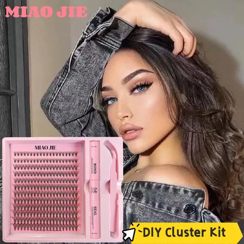Kit de Cílios DIY MAIOJIE 8-16mm Mix com Cola e Selante, Pinça para Aplicação de Maquiagem, Extensões de Cílios Individuais