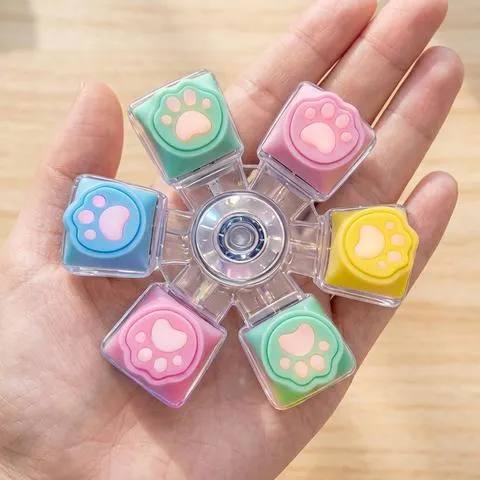 Chaveiro de Silicone em Formato de Pata de Gato com Efeito de Luz LED Piscante, Brinquedo Antiestresse Portátil, Presente Fidget Toy