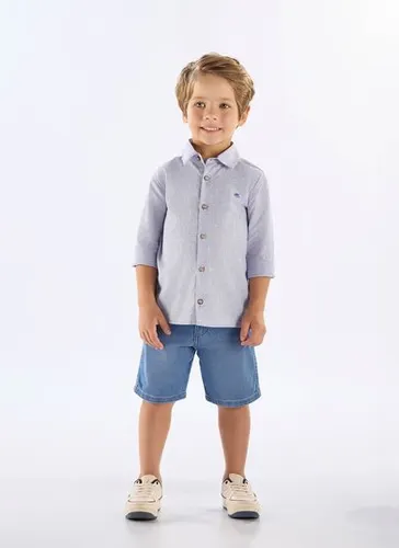 Bermuda Infantil Masculina em Jeans com Elastano (Azul) Up Baby