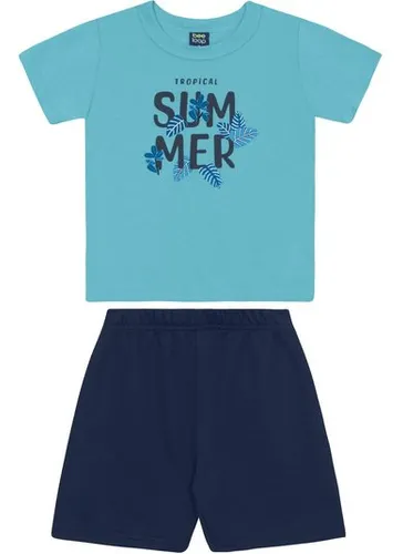 Conjunto Camiseta e Bermuda para Menino Azul