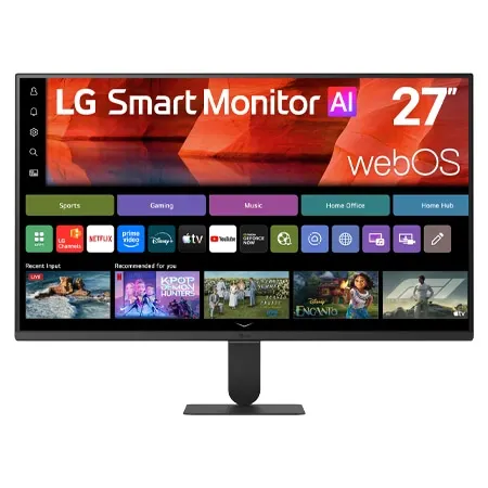 Monitor LG Smart, Tela IPS de 27", FHD, WebOS 26, HDR10, ThinQ, Wi-fi, AirPlay, Screen Share, Bluetooth, 5ms (GtG), 120Hz, USB, HDMI - 27U511SB-B. - 27U511SB-B