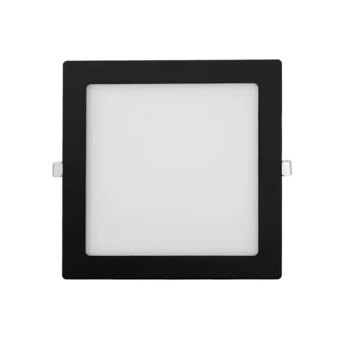 Plafon Led de Embutir Quadrado Preto 18w Moldura - LED BRANCO QUENTE (3000K)