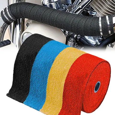 1.5m universal carro motocicleta fitas de tubo de escape auto moto isolamento fita envolta térmica carro moto sistema de escape acessórios