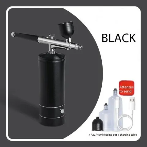 Conjunto de Aerógrafo Portátil com Compressor, Carregamento USB, Bico de 0,3mm para Pintura, Tatuagem, Manicure, Maquiagem e Coloração de Modelos