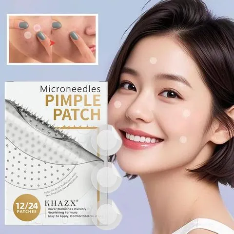 Micro agulha espinha remendo hidrocolóide microponto espinha remendo para acne espinhas durante a noite, remendos de cobertura de acne invisível cuidados com a pele