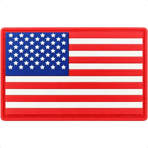 Patch Emborrachado Velcro Bandeira Brasil EUA 5x8cm Vermelho EX Decor