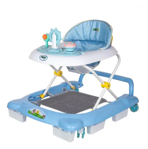 Andador Infantil Musical para Bebê Empurrador Compacto 3 Ajustes de Altura La Bamba Maxi Baby - azul
