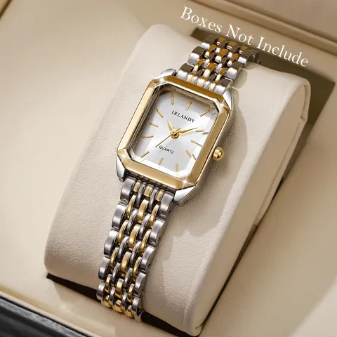 Moda retângulo feminino relógios pulseira de aço senhoras relógio de pulso de quartzo reloj mujer meninas relógio presente (sem caixa)