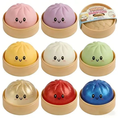 Brinquedo Gigante Squishies em Formato de Pãozinho, Bola Anti-stress de Glitter de Crescimento Lento, Brinquedo Fidget para Alívio do Estresse para Casa, Escritório e Viagens