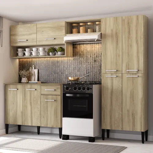 Cozinha Compacta Arizona Classic Carvalho Carraro