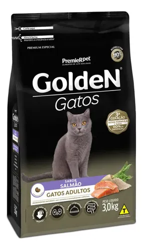 Ração Seca Golden Premium Especial Gato Adulto Sabor Salmão 3kg