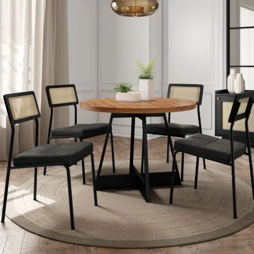 Conjunto Sala de Jantar 4 Cadeiras Virginia Carraro Nogal