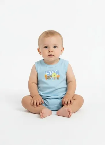 Macaquinho Regata Essential Bebê Menino Azul Claro