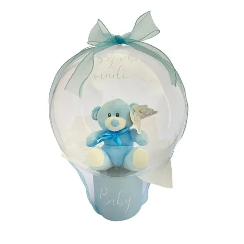 Pelúcia no Balão Maternidade Azul