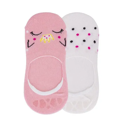 Kit Meia Canoa Infantil STZ 2 Pares 34-38 Gato Color