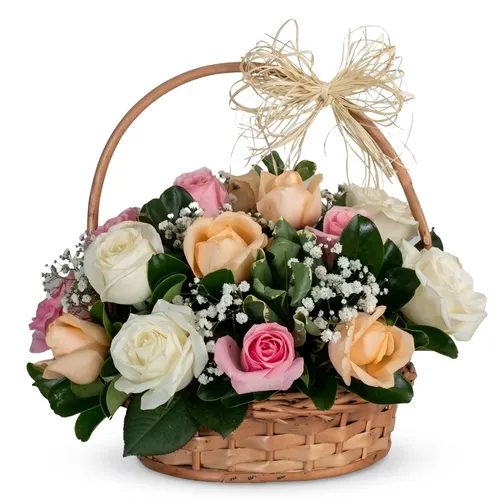 Cesta de Rosas Delicato