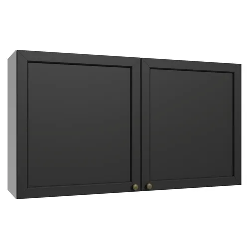 Armário Aéreo 120 cm 2 Portas Branco/Preto Vik Madesa