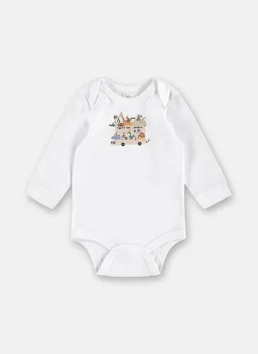 Body para Bebê Menino Suedine Premium Estampado Branco