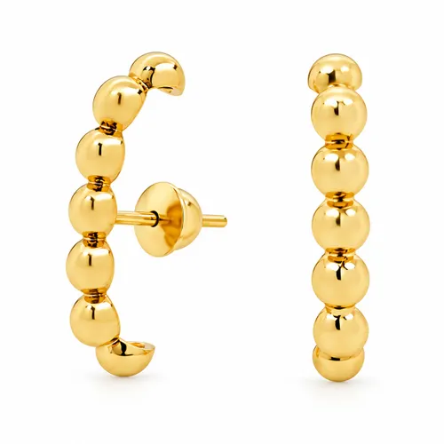 Brinco Palito 2 cm com Esferas em Ouro 18K