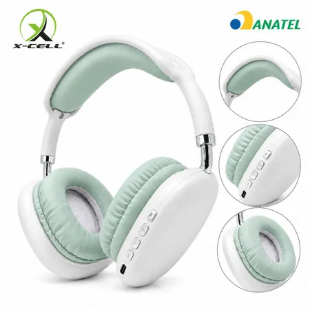 Fone de Ouvido X-cell Premium Headset Bluetooth 5.3 sem Fio c/ Microfone