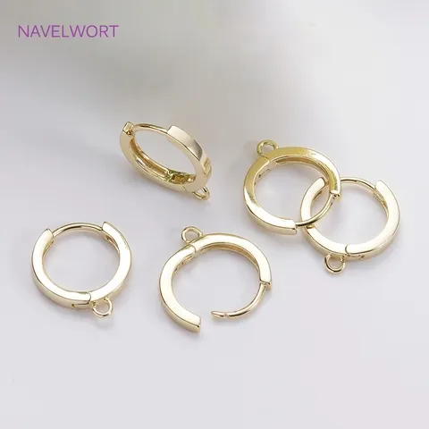Brincos de latão banhados a ouro 14k, ganchos redondos de argola, luminárias de brinco, fixadores para brincos, acessórios de fabricação de brincos diy