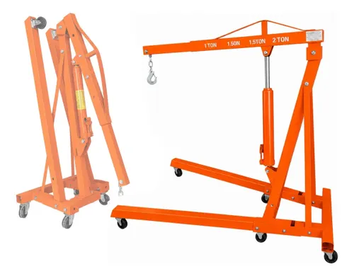 Guincho Hidraulico Retrátil Tipo Girafa P/ 01 Tonelada Laranja