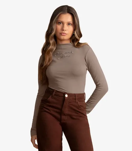 Blusa Juvenil Longa Molecotton e Rebites Minty - Moda Feminina e Masculina, Itens para Casa e Mais l Rovitex