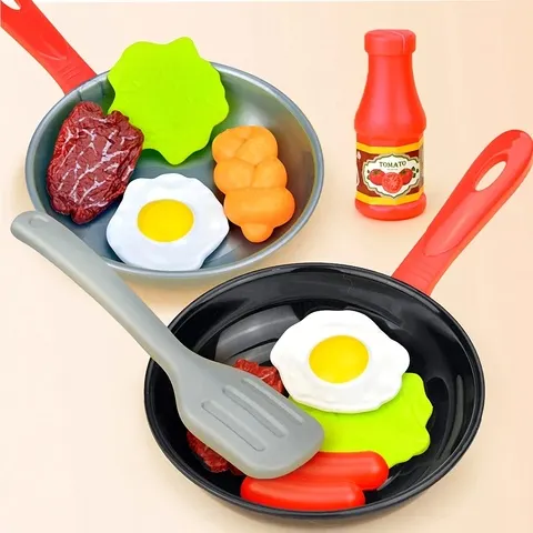 8 pçs crianças cozinha brinquedos de comida simulação panelas jogo conjunto fingir jogar pote bife pão vegetal cachorro quente omelete crianças presente