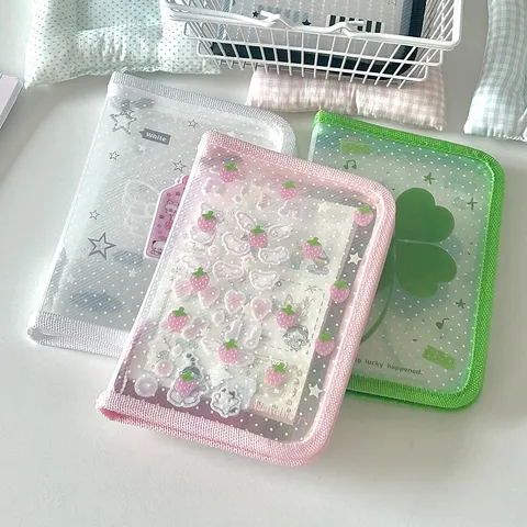 Bonito a6 papelaria pasta de armazenamento arquivo pp sarja zíper bolsa saco de documentos zip arquivo pasta escola material de escritório