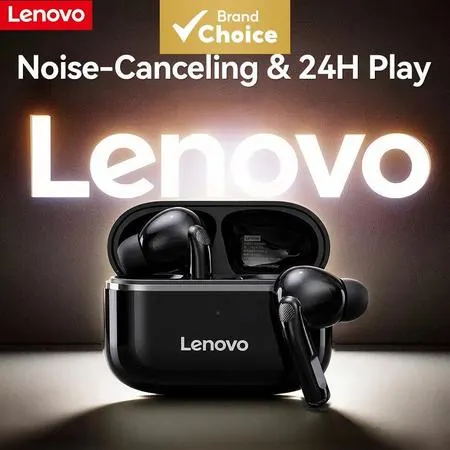 Fones de Ouvido Canceladores de Ruído Lenovo, Fones de Bluetooth sem Fio, Fones de Ouvido, Leves, Confortáveis,