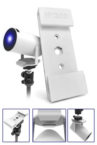 Suporte para Projetor Hy300 de Teto e Parede Ajustável Leve Resistente Branco com Kit de Instalação Ideal para Casa Escritório Sala de Aula
