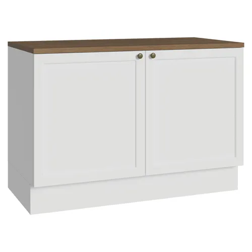 Balcão de Cozinha 120 x 60 cm 2 Portas (Com Tampo) Branco/Rustic Vik Madesa