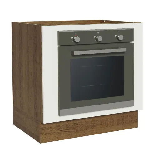Balcão para Forno de Embutir 80 x 60 cm sem Tampo Rustic/Branco Agata, Glamy, Lux, Stella e Vik Madesa