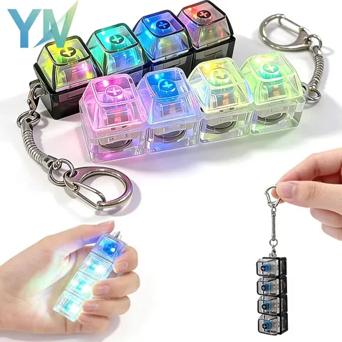 Chaveiro Testador de Switches de Teclado Mecânico com Luz LED, Clicker DIY para Alívio do Estresse e Ansiedade, Presente para Escritório