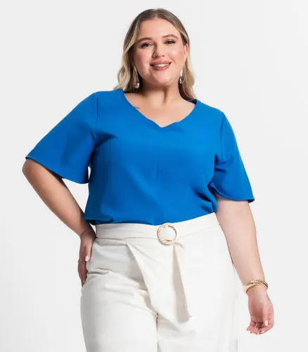 Blusa Plus Size Feminina Decote V Secret Glam - Moda Feminina e Masculina, Itens para Casa e Mais l Rovitex