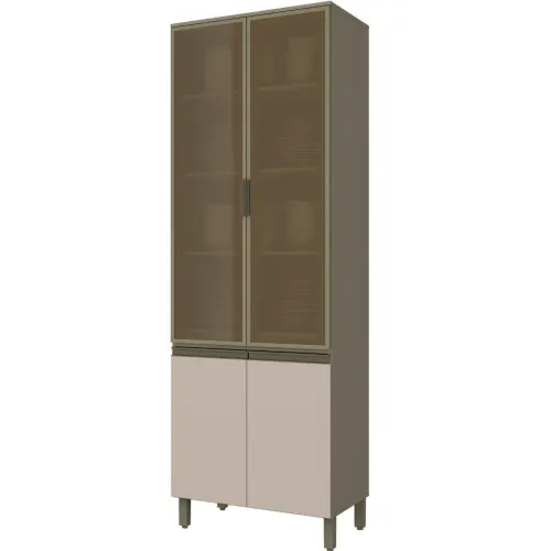 Cristaleira Henn C71-35 4 Portas MDF Duna/cristal