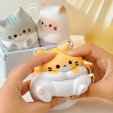 1 unidade de brinquedos adoráveis de gato de desenho animado para adultos, bolas de PU macias de apertar com recuperação lenta, brinquedos antiestresse, presentes de Halloween e Natal