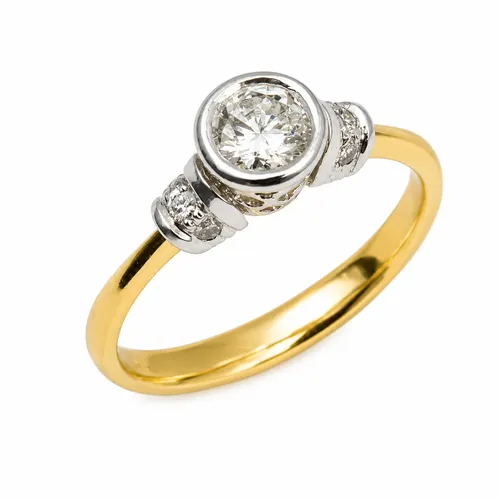 Anel Solitário com Diamante de 50 Pontos H/SI em Ouro 18K
