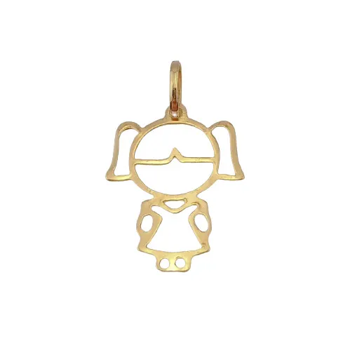 Pingente Menina Pequeno Contorno Ouro 18K
