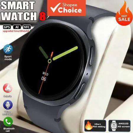 Assista 8 Smartwatch com GPS NFC Super AMOLED Integrado Monitor de Saúde Fitness Sport Watch