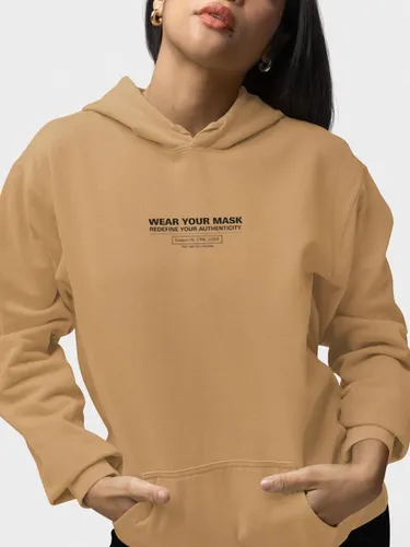 Moletom Canguru Feminina Estampa Authenticity Malha Premium Bege