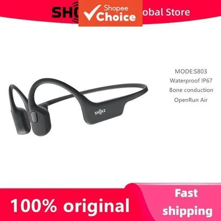 Shokz Openrun S803 Fones de Ouvido de Condução Óssea sem Fio Bluetooth Carregamento Rápido Esportivos à Prova D'água Não