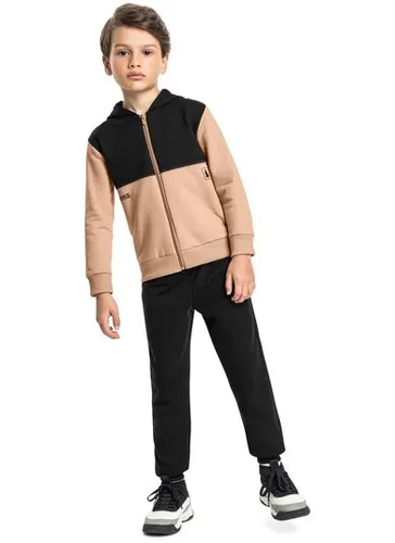 Conjunto para Menino com Jaqueta e Calça em Moletom (Preto) Bee Loop